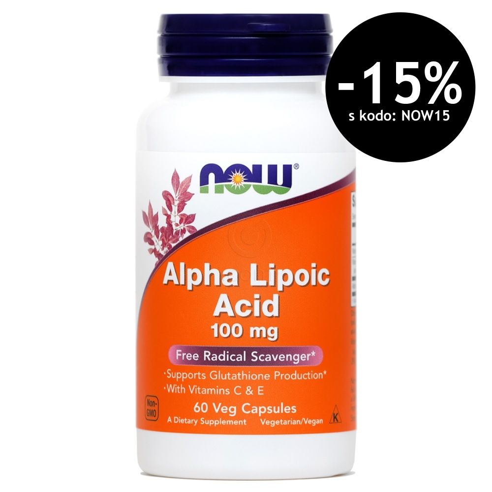 NOW Alfa lipoična kislina 100 mg, kapsule (60 kapsule)